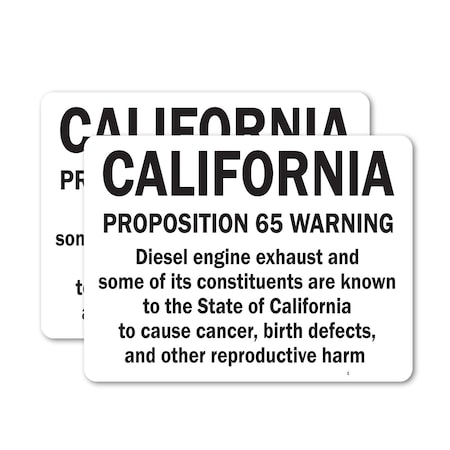 Signmission California Proposition 65 Warning Decal - Diesel Exhaust ANSI Sign, Vinyl Decal, 14in x10in, 2PK OS-2PACK-MISC-D-1014-L-19479